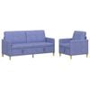 vidaXL Bankenset met opbergruimte 2 pcs Jeans Blauw Polyester