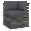 vidaXL 11-delige Loungeset pallet met kussens massief grenenhout