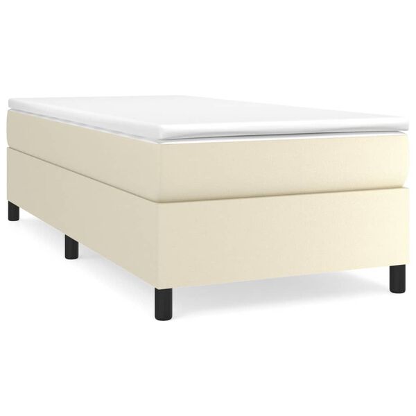 vidaXL Boxspring bed kunstleer cr&egrave;mekleurig 90x190 cm
