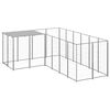 vidaXL Hondenkennel 4,84 m&sup2; staal zilverkleurig