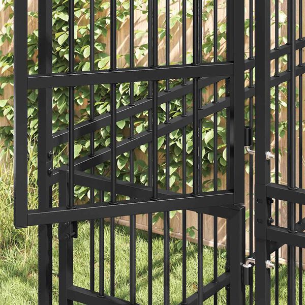 vidaXL Hondenkennel met dak 1,84 m&sup2; staal