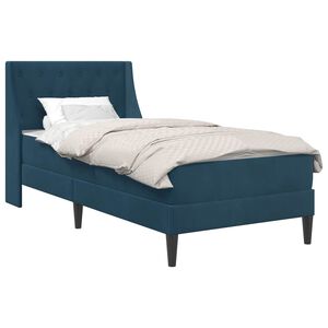 vidaXL Bedframe met matras met matras Blauw 80 x 200 cm Fluweel