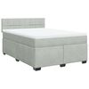vidaXL Boxspring met matras fluweel lichtgrijs 140x200 cm