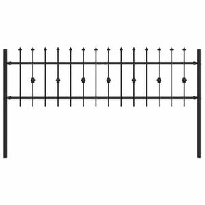 vidaXL Spike Fence Zwart 200 x 130 cm Gepoedercoat staal