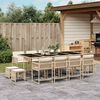 vidaXL 13-delige Tuinset met kussens poly rattan beige