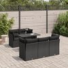 vidaXL 6-delige Loungeset met kussens poly rattan zwart