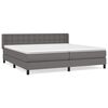 vidaXL Boxspring met matras kunstleer grijs 200x200 cm