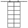 vidaXL Schuifdeur met beslagset 102x205 cm aluminium en ESG-glas