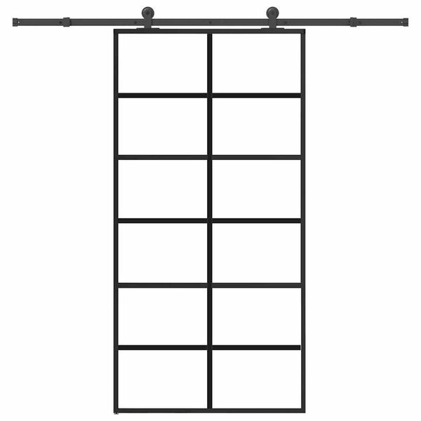 vidaXL Schuifdeur met beslagset 102x205 cm aluminium en ESG-glas