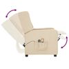 vidaXL Massagestoel elektrisch stof crèmekleurig