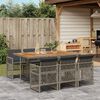 vidaXL 7-delige Tuinset met kussens poly rattan grijs