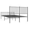vidaXL Bedframe met hoofd- en voeteneinde metaal zwart 140x190 cm