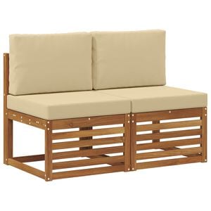 vidaXL 2 Stuk Buiten Midden Sofa Massief Acaciahout Naturel