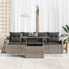 vidaXL Tuin Sofa Set met kussen met kussen 5 pcs Grijs Poly Rattan