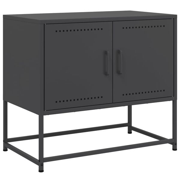vidaXL Tv-meubel 68,5x39x60,5 cm staal zwart