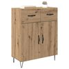 vidaXL Dressoir met lade Artisan Eiken 69,5 x 34 x 90 cm Bewerkt hout