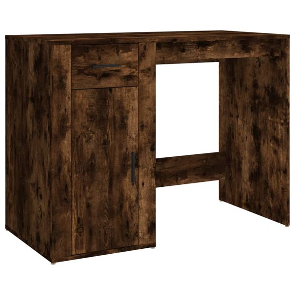 vidaXL Bureau 100x49x75 cm bewerkt hout gerookt eikenkleurig