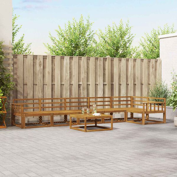 vidaXL Buiten bankenset 7 pcs Naturel Massief Acaciahout