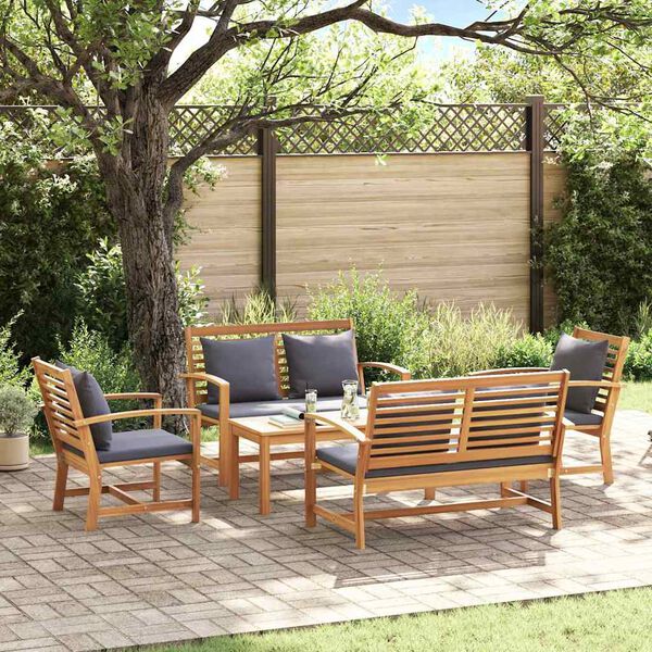 vidaXL Tuin Sofa Set Naturel Massief teakhout