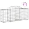 vidaXL Schanskorven 25 st gewelfd 200x50x80/100 cm ijzer