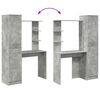 vidaXL Bureau 2 pcs Beton Grijs