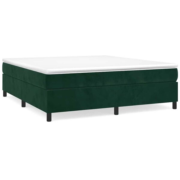 vidaXL Boxspring bed 160x200 cm fluweel donkergroen