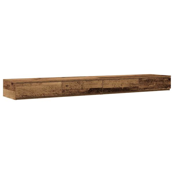 vidaXL Bedlades met lade Oudhout 200 x 36,5 x 16,5 cm Bewerkt hout