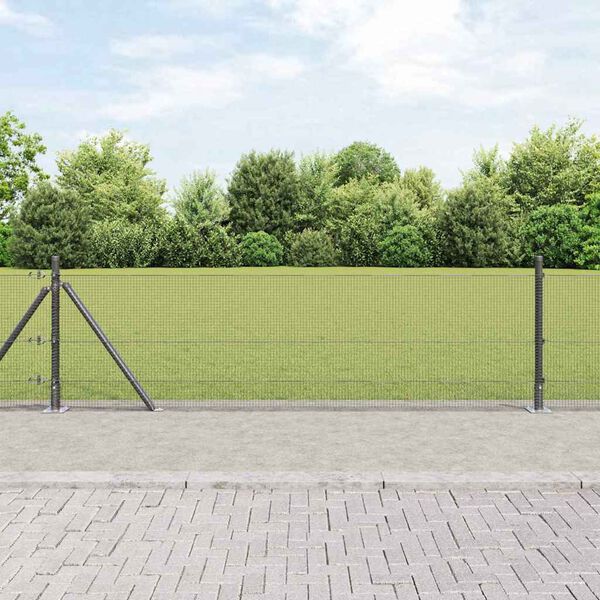 vidaXL Afrasteringspaal Grijs 25 x 0,4 m (12 x 12 mm gaas)