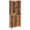 vidaXL Hoge kast 2 pcs Oudhout Bewerkt hout