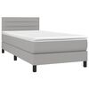 vidaXL Boxspring met matras stof lichtgrijs 100x200 cm