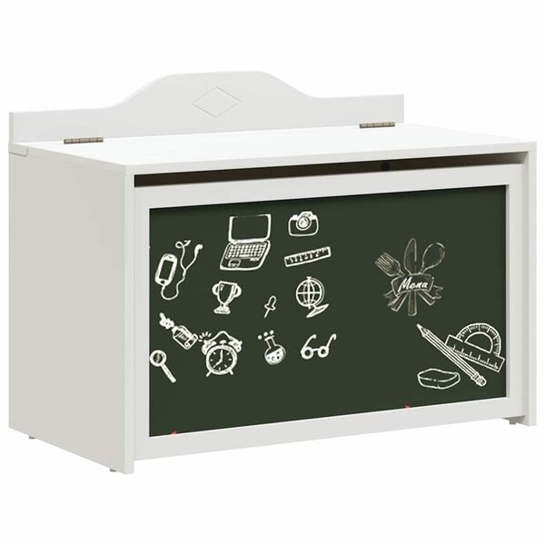 vidaXL Speelgoeddoos met opslag Wit 73 x 33 x 55 cm Bewerkt hout