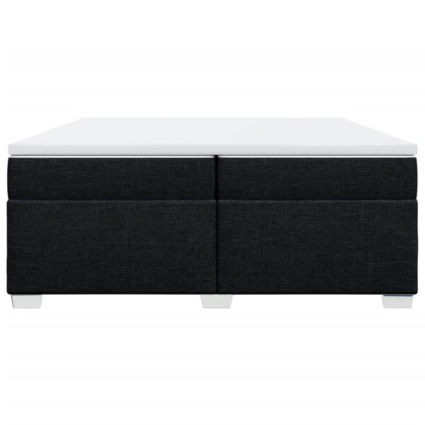 vidaXL Boxspring met matras stof zwart 200x200 cm