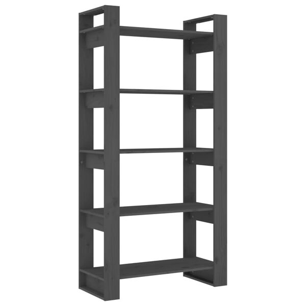 vidaXL Boekenkast/kamerscherm 80x35x160 cm massief hout grijs