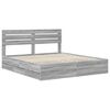 vidaXL Bedframe met lade Grijs Sonoma 200 x 200 cm Ingenieurshout