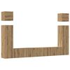 vidaXL 6-delig Tv-meubelset wandmontage bewerkt hout artisanaal eiken