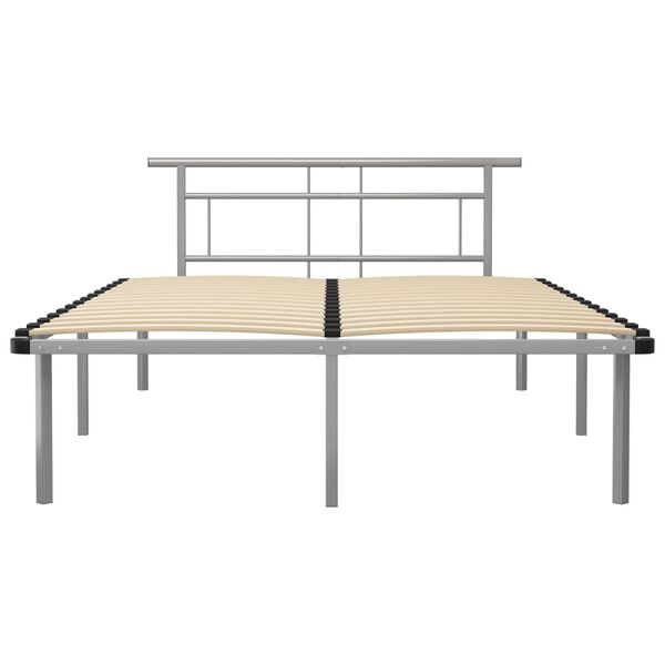 vidaXL Bedframe zonder matras metaal grijs 140x200 cm
