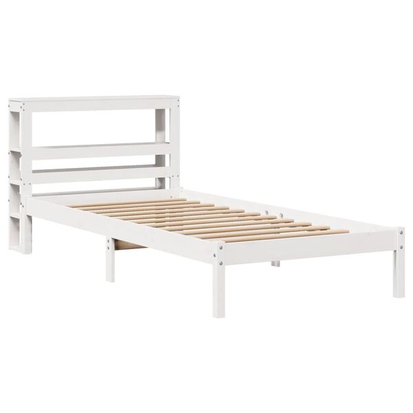 vidaXL Bedframe zonder matras massief grenenhout wit 75x190 cm