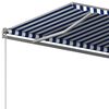 vidaXL Luifel vrijstaand automatisch 600x350 cm blauw en wit