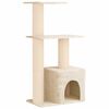 vidaXL Kattenboom met sisal krabpalen Cr&egrave;mekleurig 133 cm