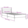 vidaXL Bedframe bewerkt hout en metaal sonoma eikenkleurig 100x200 cm