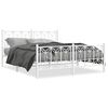 vidaXL Bedframe met hoofd- en voeteneinde metaal wit 150x200 cm