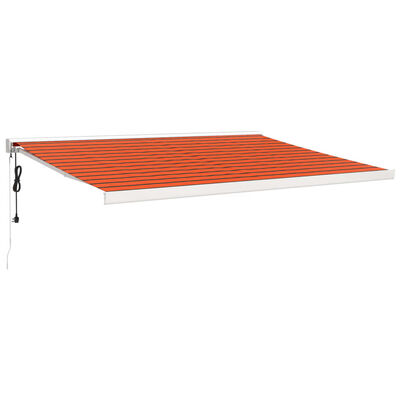 vidaXL Luifel uittrekbaar 4,5x3 m stof en aluminium oranje en bruin