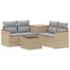 vidaXL Bankstel 6 st Beige en Licht Grijs Poly Rattan en Staal