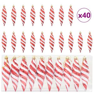 vidaXL Kerst Spiralvorm Bal 40 pcs Rood