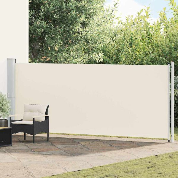vidaXL Tuinscherm uittrekbaar 600x160 cm cr&egrave;me