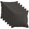 vidaXL Kussensloop 6 st HOUTEN Donkergrijs 30 x 30 cm Faux Linnen