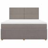 vidaXL Boxspring met matras stof taupe 180x200 cm