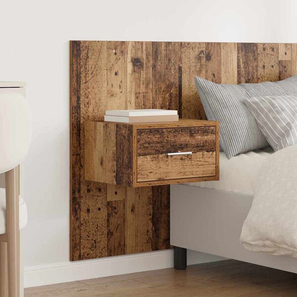 vidaXL Hoofdbord Met Kast met lade 3 pcs Oud Hout Bewerkt hout