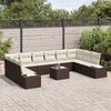 vidaXL Tuin Sofa Set met kussen 11 pcs Bruin poly rattan