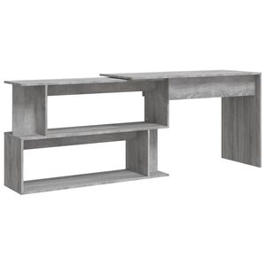 vidaXL Hoekbureau 200x50x76 cm bewerkt hout grijs sonoma eiken